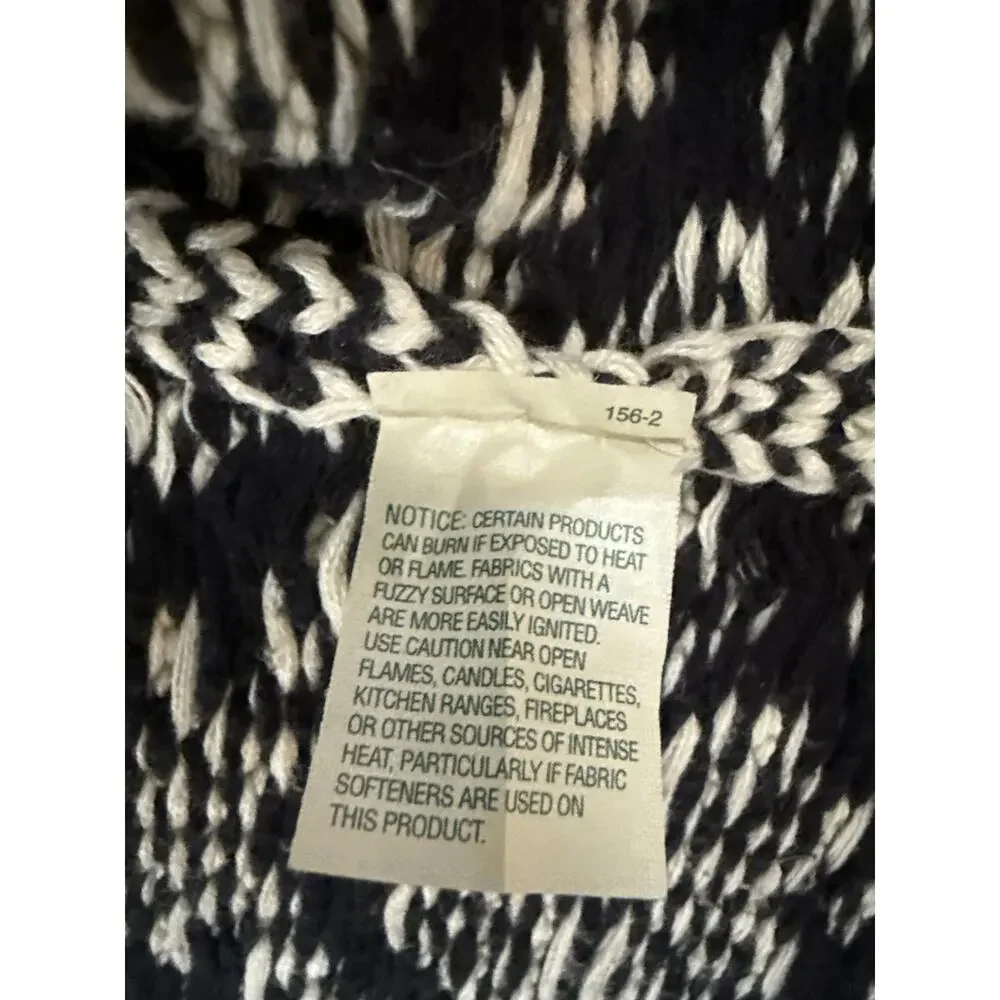 Vintage L.L.Bean 100% cotton Nordic Fair Isle cardigan sweater size M - Picture 9 of 12